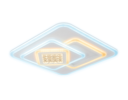 FA255 Потолочный светодиодный светильник с хрусталем FA255 WH белый 118W 500*500*80 (ПДУ РАДИО 2.4)