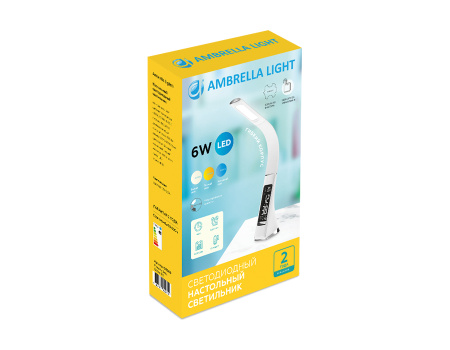 DE509 Светодиодная настольная лампа с дисплеем DE509 BK черный LED 3000-6400K 6W+LCD 2W