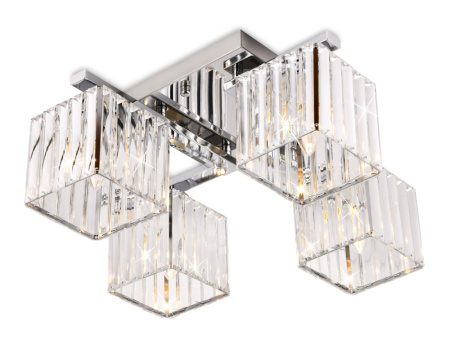 TR5213 Потолочный светильник TR5213/4 CH/CL хром/прозрачный E27/4 max 40W 630*630*220