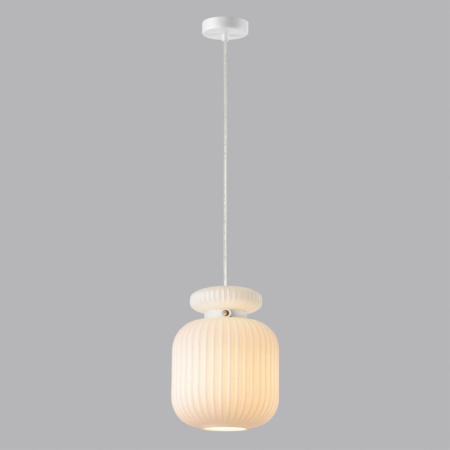 5042/1C PENDANT ODL24 309 белый/белый/металл/стекло/эко.кожа Подвес E27 1*60W JUGI