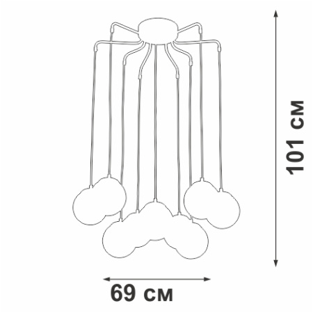 Люстра V4890-7/9PL, 9хЕ27 макс. 40Вт