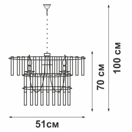 Люстра V5151-0/6+3+1, 10хЕ14 макс. 60Вт