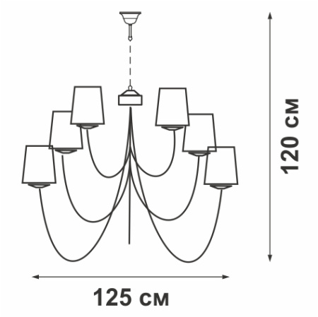 Люстра V1679-0/12+8+6, 26хЕ14 макс. 60Вт