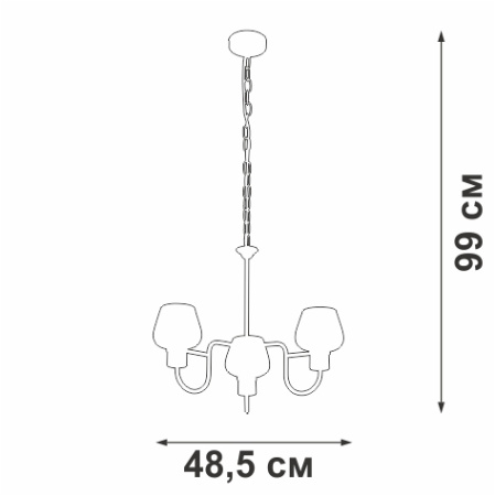 Люстра V4834-7/3, 3хЕ14 макс. 40Вт