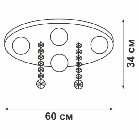 V5043/12PL Люстра V5043/12PL, 12хG4 макс. 20Вт + LED B.