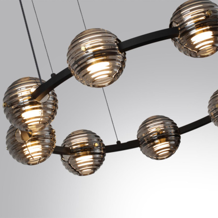 5041/90L L-VISION ODL24 427 черн./золото/дымчатый/металл/стеко Люстра LED 90W 4000К 7751Лм TRONI