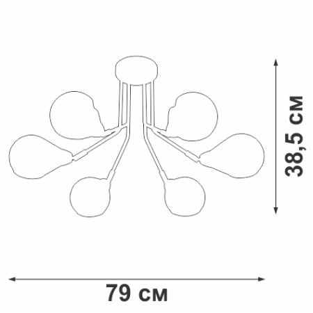 Люстра V4870-8/6PL 6хЕ14 макс. 40Вт