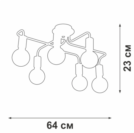 Люстра V4560-1/6PL, 6хЕ27 макс. 60Вт