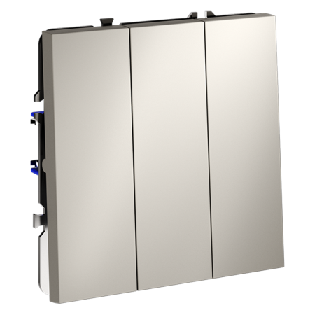 VLS030103 Выключатель встраиваемый VOLTUM S70 трехклавишный 10А, (кашемир)