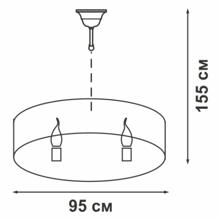 Люстра V5186-1/8, 8хЕ14 макс. 60Вт