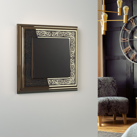 W0011430/ Рамка на 1 пост Palacio Gracia (золото/черный)
