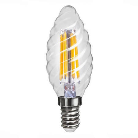 7028 VG10-CC1E14cold6W-F Лампа светодиодная свеча витая 6W E14 4000K