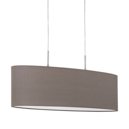 Подвес PASTERI, 2х60W (E27), 750х220, никель мат./текстиль, антрацит-коричневый