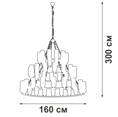 Люстра V1810-1/20+16+12, 48хЕ27 макс. 60Вт