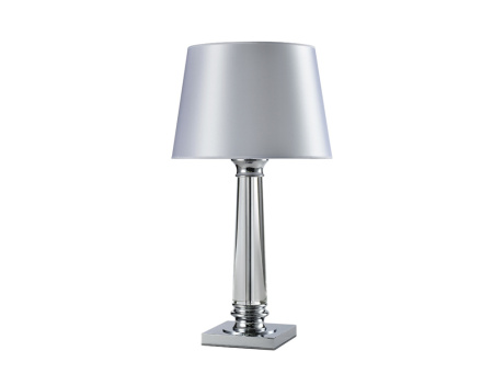 7901/T , Настольная лампа, Chrome Glass clear White shade D38*H72 cm E27 1*40W