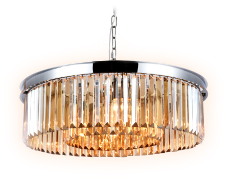 TR5097 Подвесная люстра с хрусталем TR5097/8 CH/TI хром/янтарь E14/8 max 40W D600*760