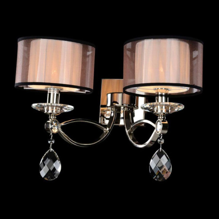 1602/A без абажуров , Бра, Nickel Clear crystal L45*H34*Sp29 cm E14 2*60W