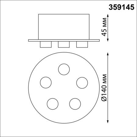 359145 KONST NT23 000 черный База для накладного монтажа светильников 359128-359133 IP20 70-200W 170
