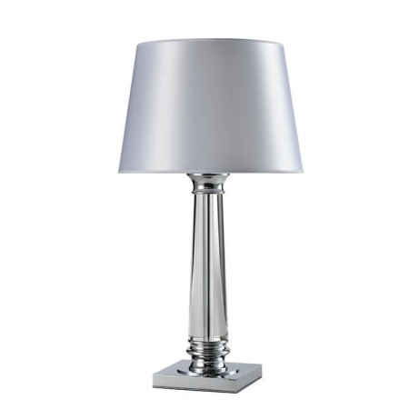 7901/T , Настольная лампа, Chrome Glass clear White shade D38*H72 cm E27 1*40W