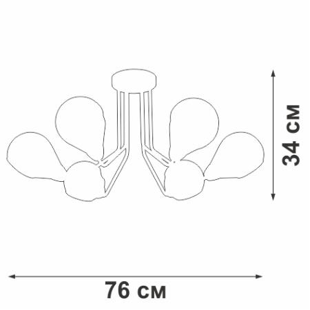Люстра V4869-9/6PL , 6хЕ14 макс. 40Вт
