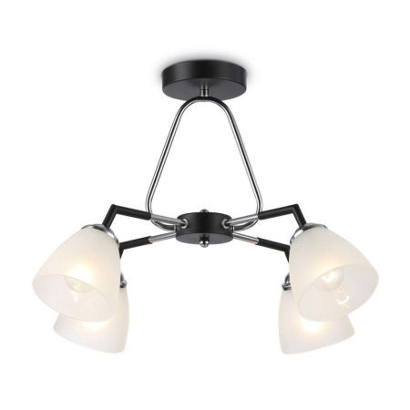 TR303293 Светильник подвесной TR303293/4 BK/CH/FR черный/хром/белый матовый E27*4 max 60W D590*380