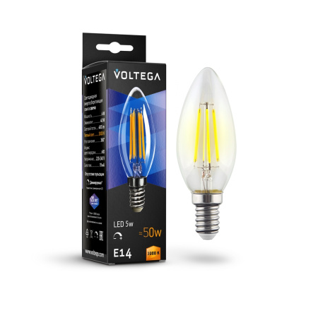8460 Светодиодная лампа Crystal Candle 5W 2800K E14 DIM