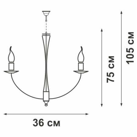 Люстра V3295-7/3, 3хЕ14 макс. 60Вт
