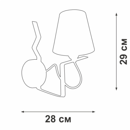 Светильник настенный V4562-0/1A, 1хЕ14 макс. 40Вт