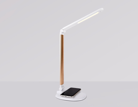 DE525 Светодиодная настольная лампа с беспроводной зарядкой DE525 GD золото LED 3000-6400K 7W