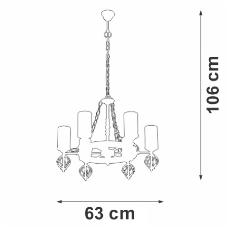 Люстра V4339-7/6, 6хЕ27 макс. 60Вт