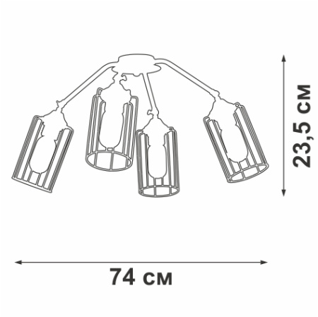 V4564-1/4PL Люстра V4564-1/4PL, 4хЕ27 макс. 60Вт