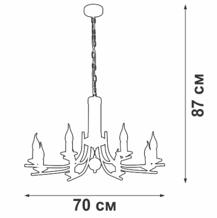 V3867-1/8 Люстра V3867-1/8, 8хЕ14 макс. 40Вт