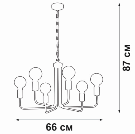 V4525-1/6 Люстра V4525-1/6, 6хЕ27 макс. 60Вт