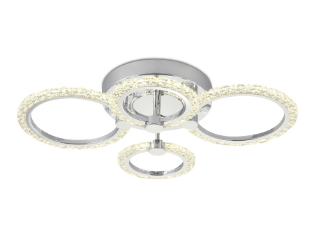 FA412 Потолочный светодиодный светильник с пультом FA412/4 CH хром 60W 620*440*120 (ПДУ РАДИО 2.4)