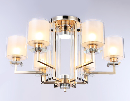 TR4420 Потолочная люстра TR4420/6 GD/CL/FR золото/прозрачный/белый матовый E27*6 max 40W D748*463 (л