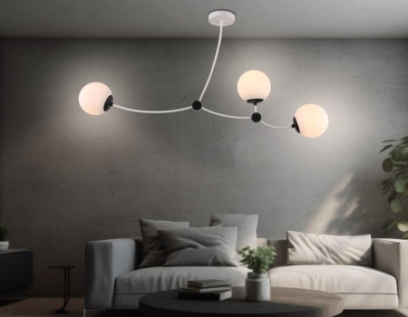 TR2566 Подвесной светильник TR2566/3 WH/BK белый/черный E27/3 max 60W 1130*150*540