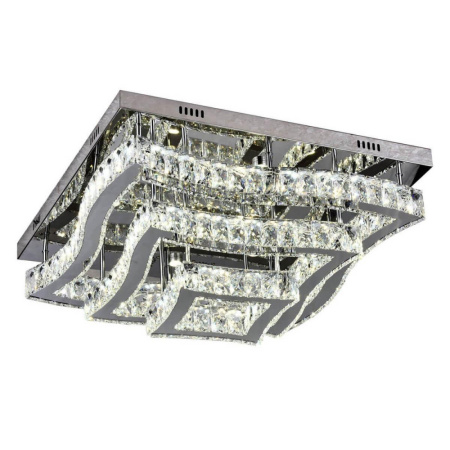 08606(3000-6000K) Люстра АЛЬТИС-КРИСТАЛЛ хром h26 w60*60 Led 120W (3000-6000K) с пультом ДУ