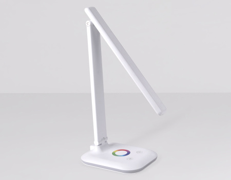DE530 Светодиодная настольная лампа с RGB подсветкой DE530 WH белый LED 3000-6400K+RGB 8W