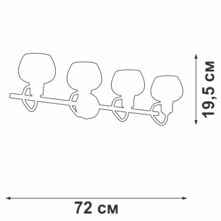 Светильник настенный  V4597-1/4A, 4xE14 макс. 40Вт