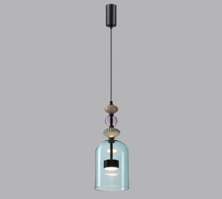 5046/12L L-VISION ODL24 299 черный/голубой/металл/стекло/керамика Подвес LED 12W 4000К 1400Лм PALLET