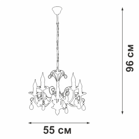 V1180/5 Люстра V1180/5, 5xE14 макс. 60Вт