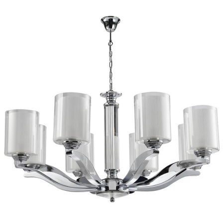 7908/C , Люстра, Chrome Glass clear/matt white D75.5*H40 cm E14 8*60W