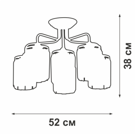 V5206-9/6PL Люстра V5206-9/6PL, 6хЕ14 макс. 60Втт