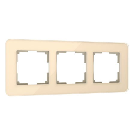 W0032443 Рамка на 3 поста Elite (айвори, стекло)
