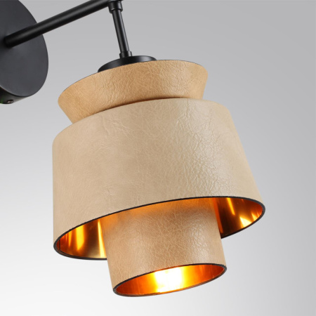 4992/1W PENDANT ODL24 401 черный/бежевый/терракотовый/золотой/металл/экокожа Бра E14 1*40W KRESSA