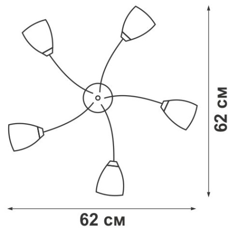 V3232/5PL Люстра V3232/5PL, 5xE14 макс. 40Вт, плафон ПП