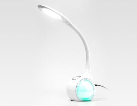 DE532 Светодиодная настольная лампа с RGB подсветкой DE532 WH белый LED 4200K+RGB 7.5W