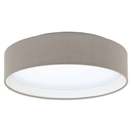Светодиодный светильник потолочный PASTERI, 12W (LED), Ø320, белый/текстиль, серо-коричневый