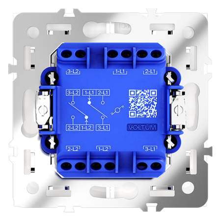 VLS020303 Проходной переключатель встраиваемый VOLTUM S70 двухклавишный 10А, (кашемир)