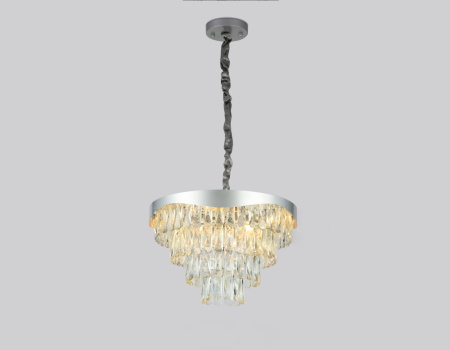 TR5085 Подвесная люстра с хрусталем TR5085 SL/CL серебро/прозрачный E14/6 max 40W D520*1140